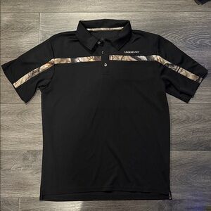 Legendary Whitetails Black Polo with Camo Accents